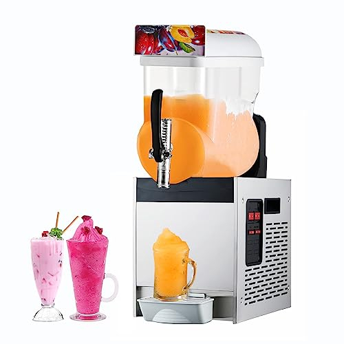 PARFCO Máquina de Hielo granizado Comercial, máquina para Hacer Bebidas congeladas de 15 l, trituradora de Hielo portátil y máquina de Hielo raspado para Bar cafetería de Hotel Silver