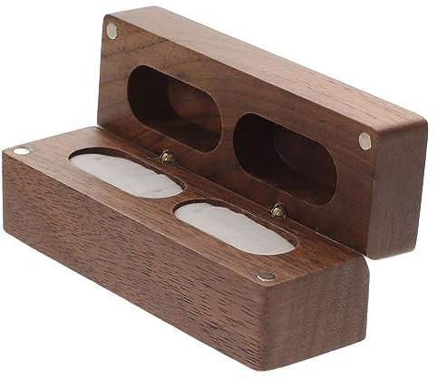 VALICLUD Kasten Ringschachtel Schmuckschatulle Holz Doppelte Ringbox Alte Ringschatulle Verlobungsring-halter-box Rustikale Ringschatulle Ringträger-box Mann Tragbar Hölzern