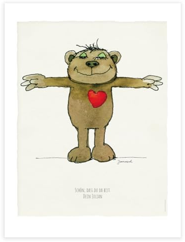 Janosch »Offene Arme« – hochwertiger personalisierbarer Kunstdruck/Poster mit Original Motiv