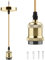 Glirowy Vintage Ceiling Pendant Light Fitting, Braided Flex E27 Lamp Holder Copper Ceiling Rose with 1.1M Cable-Bronzed