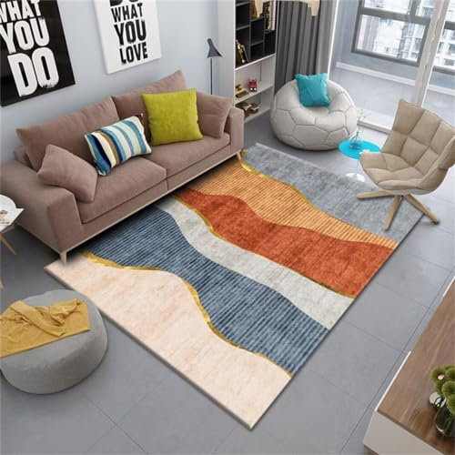 DJHWWD Teppich Vorleger Weicher Und Langlebiger, Moderner, Schlichter Kurzflor-Teppich Für Großes Wohnzimmer, Kinderzimmer Auslegware Teppichboden 50X80Cm Orange Farbe Teppich Jugendzimmer Jungen