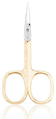 TITANIA Solingen Hautschere mit dünner Spitze (vergoldet, 9,5cm) • Hautschere Solingen • Professionelle Hautschere aus Carbonstahl • Made in Germany