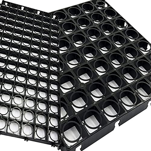 Strong Black Paving Plastic Interlocking Pack Of 24 Grids | Turf Lawn Path Gravel Protector Drainage Mats