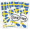 Finest Folia 2er Set DIN A4 Länderaufkleber Fahne Aufkleber Länderfahne Flagge für Auto Motorrad Sticker Länderflagge selbstklebend wetterfest R217 (49 Schweden)