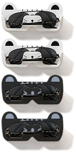 Xiuyer Brillenhalter Wand Brillenaufbewahrung, 4 Stück Brillenablage Sonnenbrillen Aufbewahrung Organizer Wandmontage zum Aufhängen Brille Sonnenbrillen Brillenaufbewahrung Brillenhalter (Schwarz)