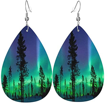 Lederohrringe Nordlicht Schmuck Ohrringe Mode Teardrop Ohrringe Ornamente Damen Ohrring, Für Mädchen, Frauen, Braut Party
