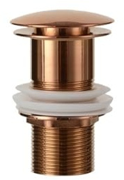 Piletta Lavabo Bagno Accessori - Tappo di scarico pop-up in oro rosa spazzolato - HSNJKLF - Metallo - Rose Gold, Bronze