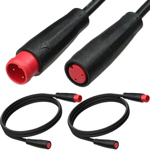 Xiatiaosann Ebike Extension Cable, Waterproof Female to Male Electric Bike Cord for Gear Sensor and Brake in Ebike Modification Kit (2 Pack)