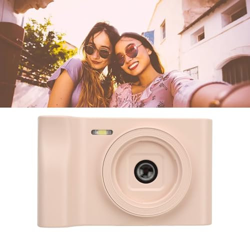 Digital Camera 20MP 1080P Video Camera with 8X Zoom, Perfect for Travel Memories, Selfies, and Vlogs, Suitable for Children and Beginners, Plastic Material (Pink)