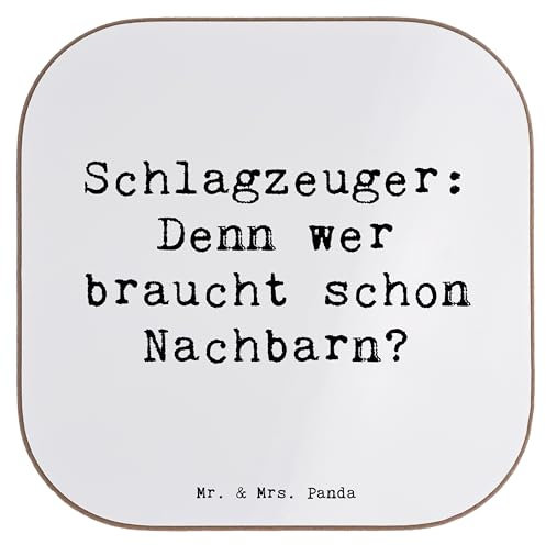 Mr. & Mrs. Panda Tassen Untersetzer Spruch Schlagzeuger Spruch - Geschenk, Tassenuntersetzer, Tischuntersetzer, Glas, Coaster, für Gläser, Schlagzeug, Lärm, Beats, Instrument, gläseruntersetzer, Musik