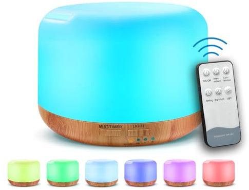 300ML Essential Oil Diffuser,Lights for Home, Yoga, Office, SPA, Bedroom,Ultrasonic Humidifier Aromatherapy Diffuser with 7 Colors LED Aromatherapy, led light diffuser