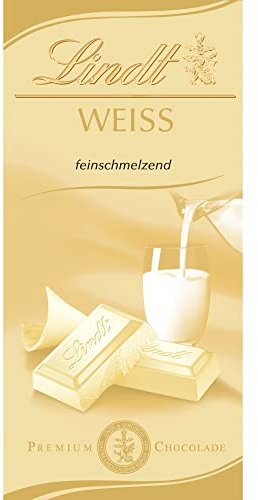 Lindt Schokolade Weiß | 100 g Tafel | Feinschmelzende weiße Schokolade | Schokoladentafel | Schokoladengeschenk