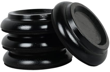 Harilla Dessous de verre en bois pour pieds de piano, 4 pièces, roulettes de piano, protection de sol pour roue de piano droit, Noir