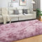 SOANNY Hochflor Wohnzimmer Teppich, Waschbar Anti-Rutsch & Flauschig, Tie-Dye Langflor Teppiche für Schlafzimmer & Kinderzimmer, Bettvorleger Matte, 120x180 cm, Dunkelpink