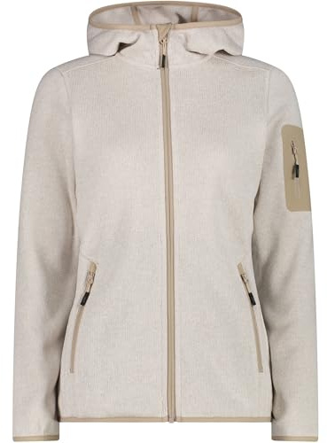 CMP Damen Zip Hoodie Jacke, vaniglia-bianco, XS