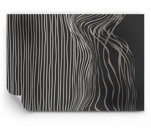 Fototapete 100x70cm Moderne Tapeten Abstrakt Schwarz-Weiß - 4152 - WF1