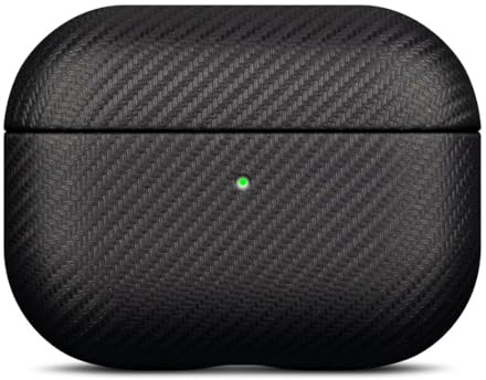 LOPIE Handmade Compatible with AirPods Pro 3rd Generation Case Cover (Not for Pro 2nd Gen), Made of Vegan Leather, Carbon Fiber Style, Protective Hard Shell Cover for AirPods Pro 3 - Black