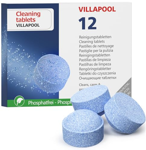 12 Stück Reinigungstabletten kompatibel mit JURA 24225, 3 Phasen Tabs | 2-in-1 Reinigung & Schutz, Löst Kaffeeöle, Schmutz und Rückstände. Ersatz für Jura Reinigungstabletten 24225.