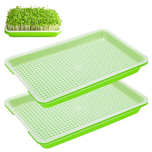 Cress Propagation Trays, Set of 2, 22 x 14 cm, Includes Microgreens Starter Set, Germination Tray for Fresh Sprouts and Cress on the Windowsill