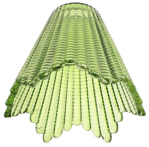 MOLUCKFU Abat-jour en Verre Conique Vert, Diamètre 4,2 Cm X Hauteur 15,5 Cm, Mini Abat-jour de Remplacement pour Lampe de Table, Plafonnier et Lampadaire, Diffuseur D’éclairage D’ambiance