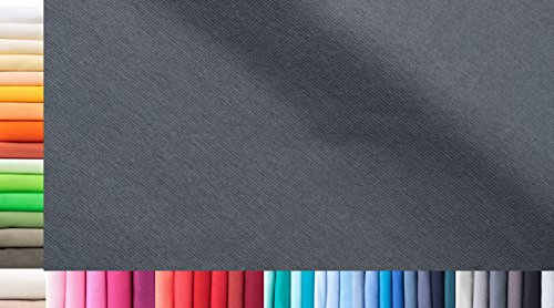 Bündchenstoff XXL als Meterware|doppelt: 75cm breit|einfach: 150cm breit|Farbe: 47 Basaltgrau|1m lang|96% Baumwolle, 4% Elasthan|Jersey|1buy3|Grundpreis pro qm: € 10,66
