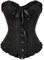 Grebrafan Corsage übergröße Klassische Brokat Korsett Korsage (EUR(36-38) L, Schwarz)