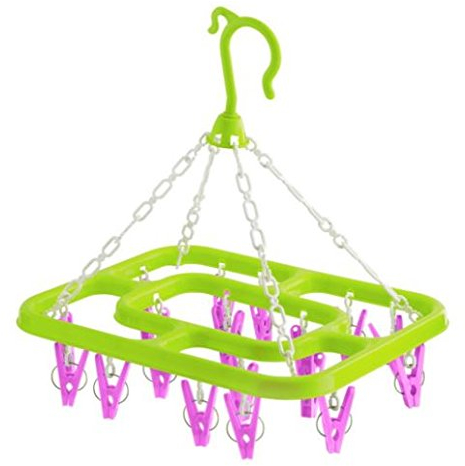 Pack of 2 Indoor Outdoor Hanging Clothes 18 Peg Line Dryer Airer