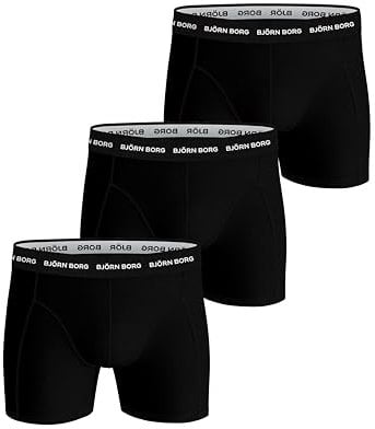 Björn Borg Herren Shorts Noos Solids Shorts Men 3er Pack, Schwarz (Black 90011), XXL