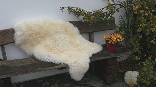 Felltrade Merino Schaffell Lammfell Fell echt groß 130-140 cm weiß ökologische Gerbung