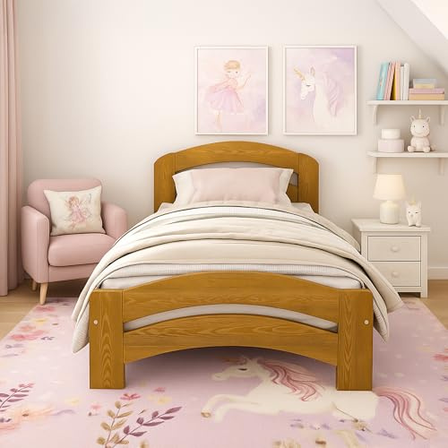 Nodax Single Bed Frame 3ft, F10 Solid Wooden, Sturdy Slats, Easy Assembly