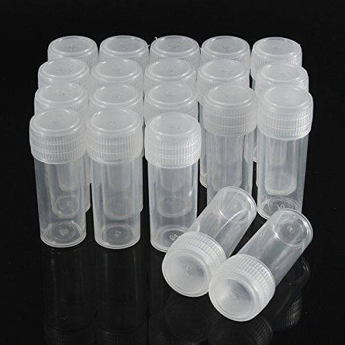 EsportsMJJ 20Stk 5Ml Chemie Kunststoff Reagenzglas Röhrchen Mit Seal Caps Pack Container