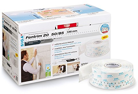 6 Rollen Siga Fentrim 20 Dichtungsband Fensterdichtband 25 m Innen 50/85 mm