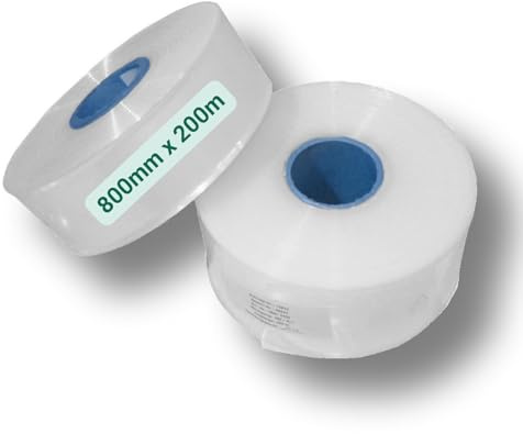 dm-folien Schlauchfolie transparent I 800 mm x 200 m I 100 μ I Unbedrucktes Verpackungsmaterial aus LDPE I Reißfeste Schlauch-Folie zum Verpacken & Einfrieren von Lebensmitteln