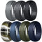 Dookeh Silikonring für Männer, Silikon-Ehering für Männer, Eheringe aus Gummi für Männer (Y-Gray,Dgray,Black,Forest Camo,Blue,Green,Navy Blue, 10)