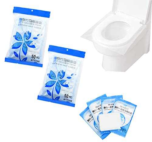 Coriver Lot de 100 Housses de siège de Toilette jetables, Emballage Individuel Housse de siège de Pot antibactérien portative Housses de Toilette antidérapantes pour Les Enfants Enceintes de Voyage