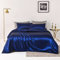 Chanyuan Bettwäsche Set Glatt Satin 135x200 4teilig Dunkelblau Einfarbig Bettbezüge mit Reißverschluss 100% Angenehm Glanzsatin Polyester - 2 Bettbezüge 135 x 200 und 2 Kissenbezüge 80x80 cm