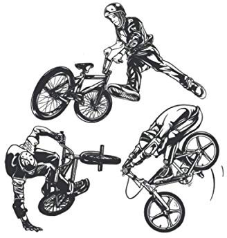 BMX Stunts Tricks Bar Turn 180 360: DIN A5 Doted Gepunktet 120 Seiten / 60 Blätter Notizbuch Notizheft Notiz-Block Fahrrad BMX Motive & Geschenke
