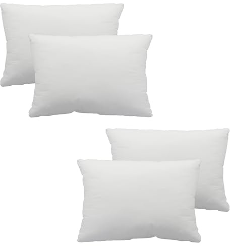 Haus und Deko 4er Set Füllkissen Innenkissen Polyester Sofakissen Kopfkissen Kissen Weiß Inlett (30 x 50 cm)