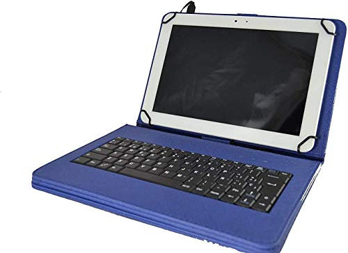 theoutlettablet® Funda con Teclado extraíble en español (Incluye Letra Ñ) para Tablet Huawei MatePad 10.4 / MatePad T 10s 10.1 / Matepad SE 10.1 - Type-C Color Azul