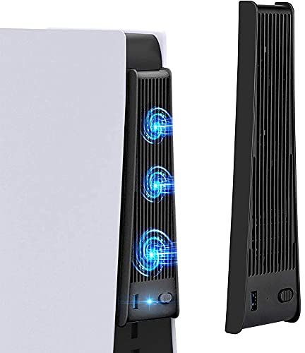 MMOBIEL 3 ventiladores de refrigeración externos con USB 3.0 compatibles con PlayStation PS5 y PS5 Digital Edition - Negro - Incl. Puerto USB 3.0