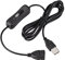 sourcing map USB Cable with ON/Off Switch, USB Male to Female Extension Cord 2M Black, for LED Desk Lamp LED Strip