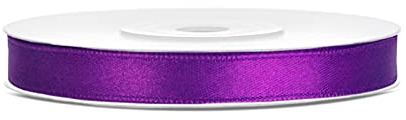 Nastro Raso Poliestere Confezione Regalo 6/12/25/38/50/100 mm x 25 m (Taglia 6mm x 25m - Colore Viola)