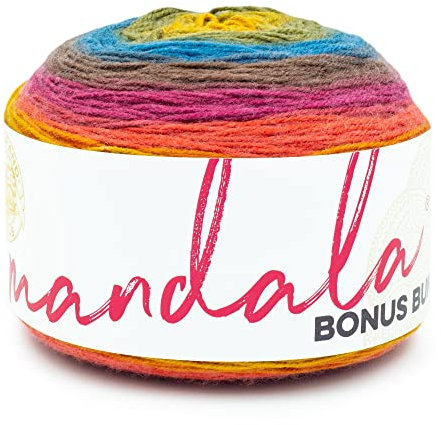 Lion Brand Yarn Mandala Bonus Bundle Garn, Garn zum Stricken, Häkeln und Basteln, 1 Kuchen, Chimera