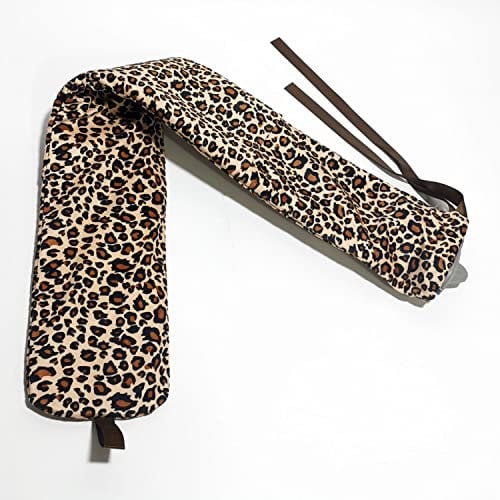 2L Extra Long Body Hot Water Bottle with Velour Pocket Cover 72cm Thermotherapy Belt Warmer (Leopard)