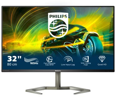 Philips Gaming 32M1N5500VS - 32 inch QHD Monitor, 165Hz, 1ms, VA, Smart Image HDR, Speakers, Low input lag, USB HUB (2560 x 1440 @ 165 Hz, HDR 400 HDMI 2.0 / DP 1.4 / USB 3.2)