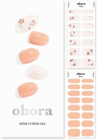 ohora Halbgehärtete Gel-Nagelstreifen von (N Delicate) – Funktioniert mit allen UV-Nagellampen, Salonqualität, langlebig, einfach anzubringen und zu entfernen – inklusive 2 Vorbereitungspads