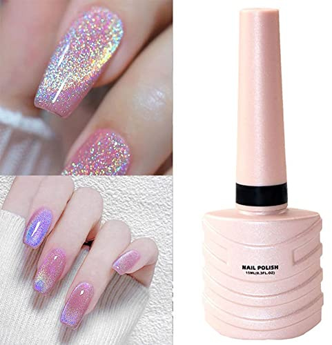 LED UV Gel Nagellack Glitzer Cat Eye Magnet UV Nagellack Sparkly Shiny Gel Nagel Art Maniküre Lack Chameleon Gel Polish Ablösbarer Nagelgel Quick-Finish thermo Nagellack Gel für Nageldesign 15ml