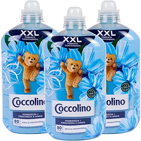 3x Coccolino Aria di Primavera Ammorbidente Concentrato - 3 Flaconi da 2 litri ognuno