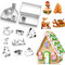 HONGECB 3D Weihnachten Ausstechformen, 3D keksausstecher weihnachten, Plätzchen Ausstecher 3D, DIY Weihnachten Ausstecher Set, fLebkuchenhaus Haus Form, für Backen Küche Zubehör, 18 Stück
