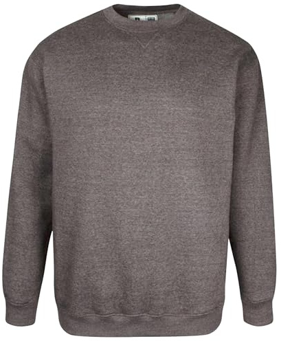 D555 Duke Mens Kingsize Sweatshirt Full Sleeve Crew Neck Plain Grey 4XL (Sweat)